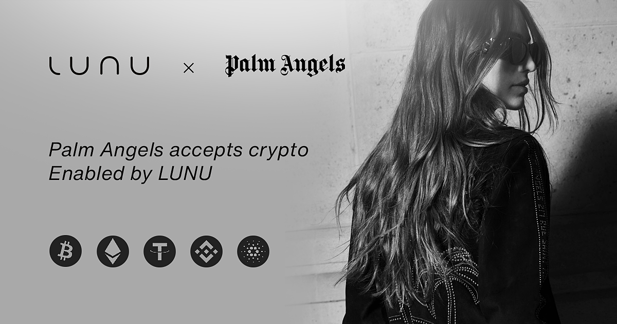 Palm Angels accepts crypto enabled by LUNU