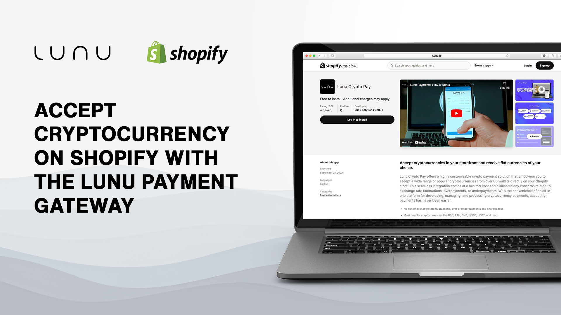 Shopify Crypto Payments Gateway by Lunu Pay Receive Cryptocurrency
