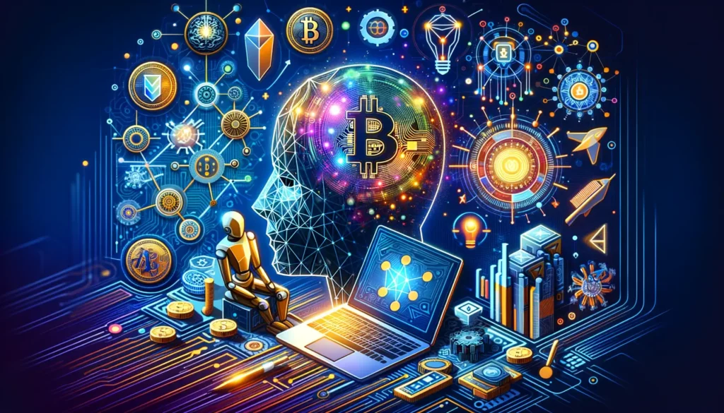 Strategic partnership between cryptocurrency and AI industries showcasing innovation and growth