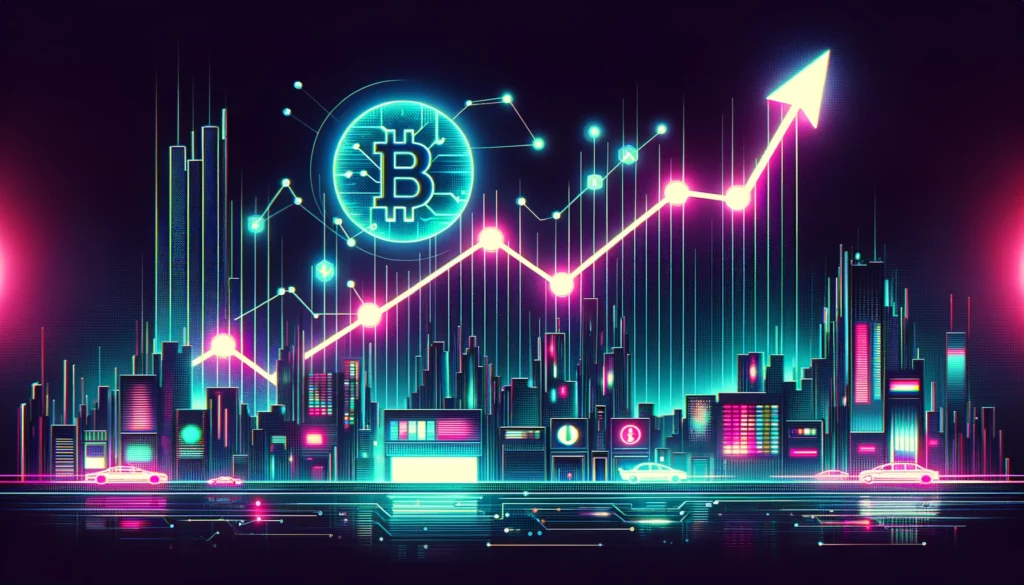 Cyberpunk style wallet activity growth graph for Cardano