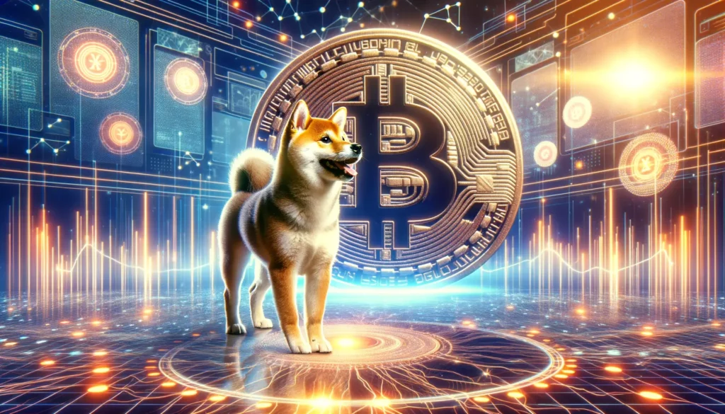 Shiba Inu and coin crypto on the background
