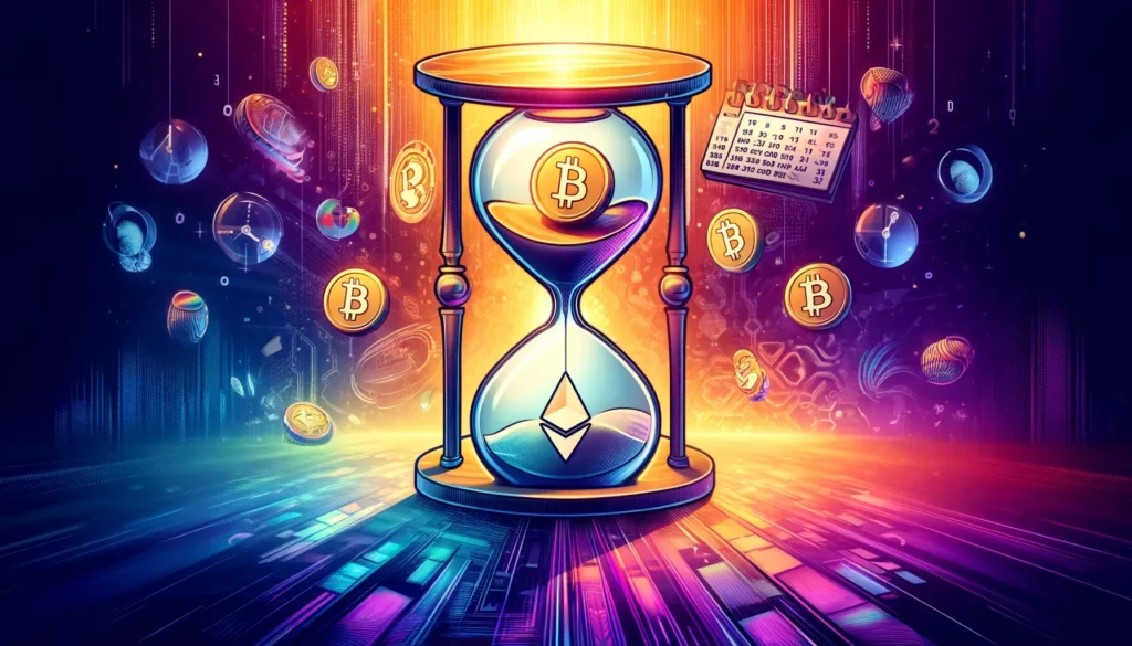 Abstract illustration of time delay in cryptocurrency ETF decisions