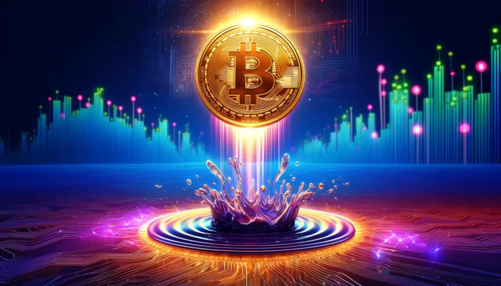 Bitcoin's bright recovery depicted through dynamic digital art, symbolizing resilience in the crypto market.