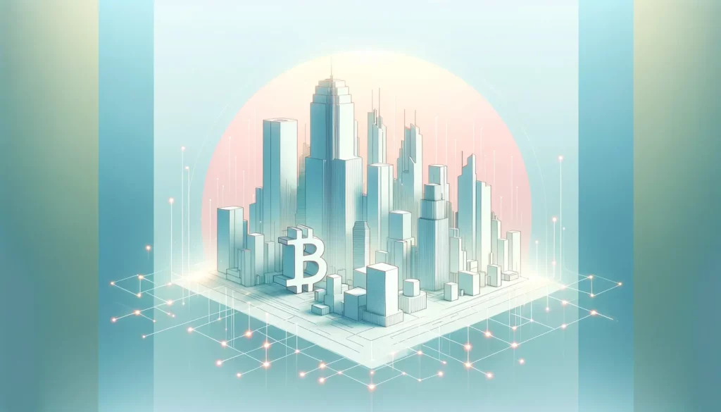 Minimalist futuristic cityscape representing advanced blockchain ecosystem